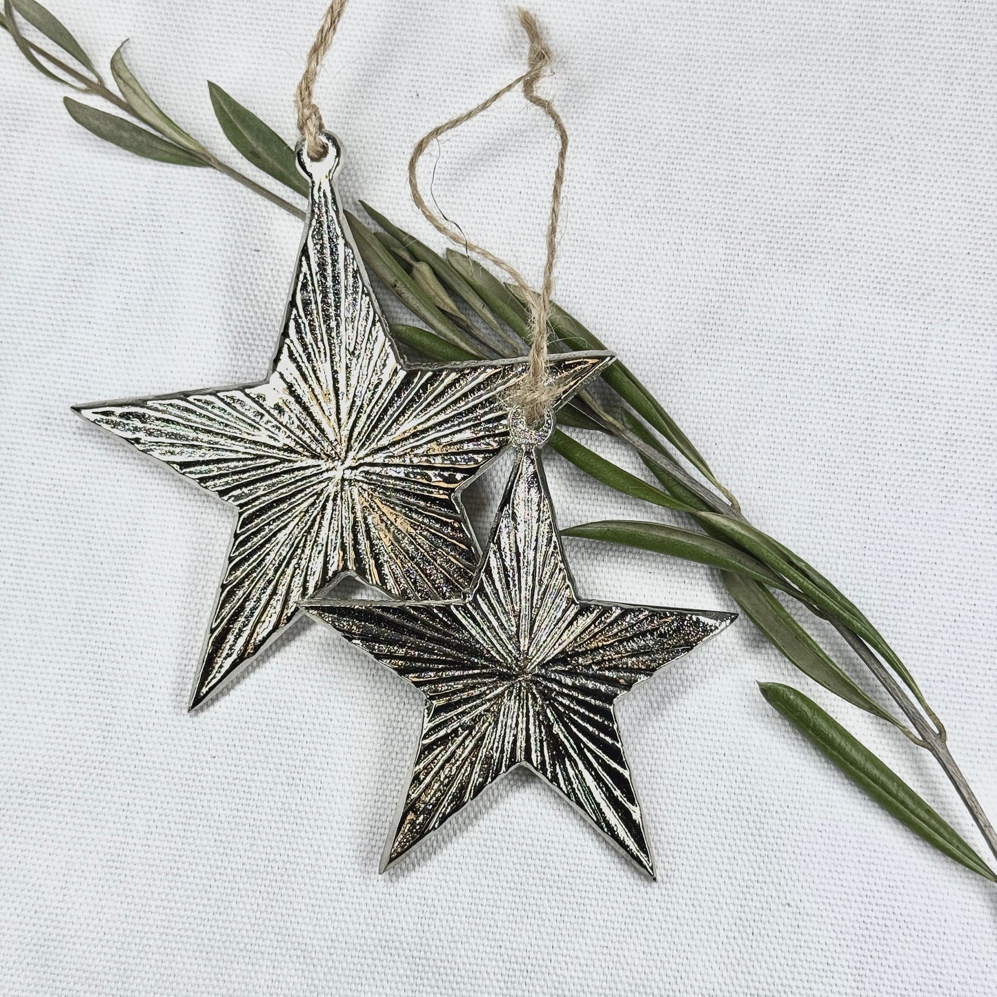 Metal Silver Star Ornament