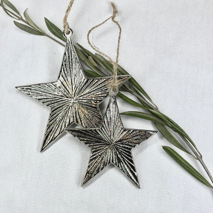 Metal Silver Star Ornament