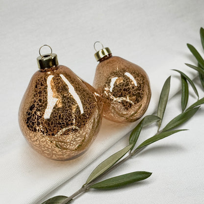 Shimmering Rust-Coloured Glass Ornament
