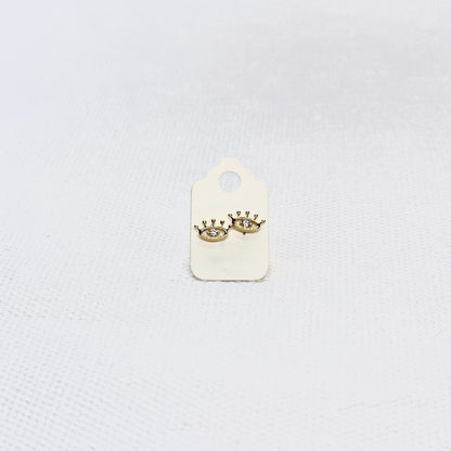 10K Gold Evil Eye Stud Earrings