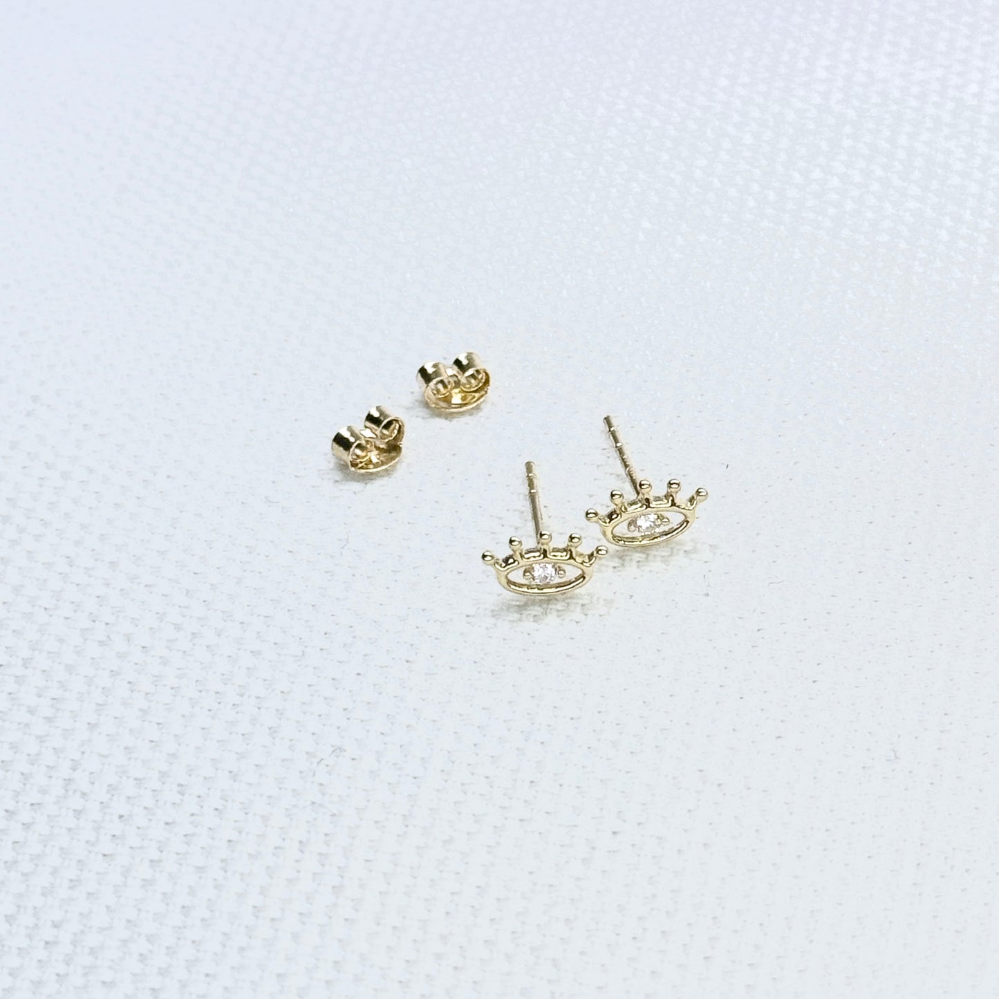 10K Gold Evil Eye Stud Earrings