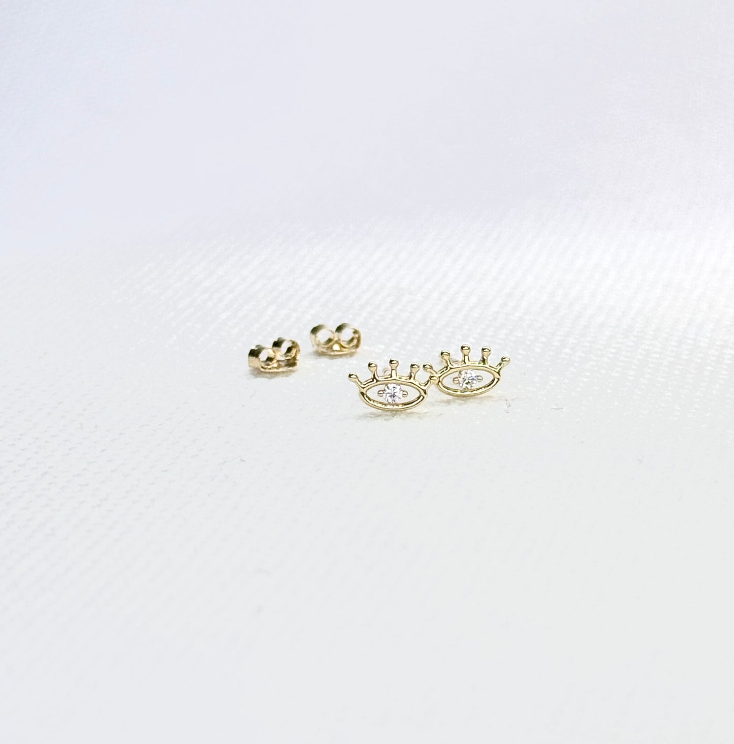 10K Gold Evil Eye Stud Earrings