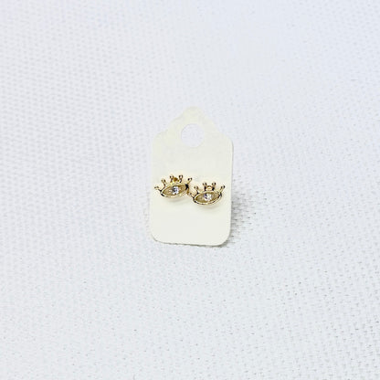 10K Gold Evil Eye Stud Earrings