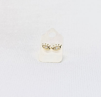 10K Gold Evil Eye Stud Earrings