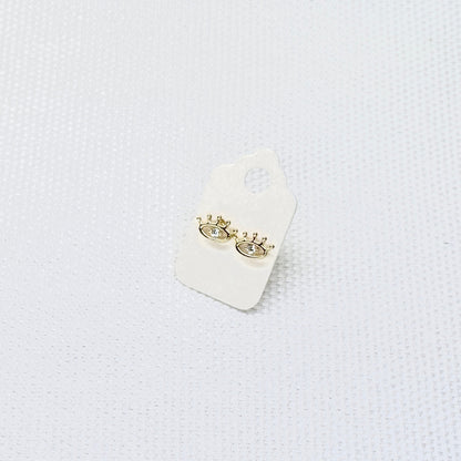 10K Gold Evil Eye Stud Earrings