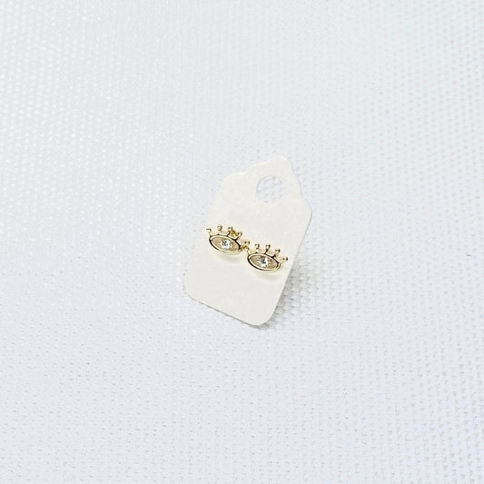 10K Gold Evil Eye Stud Earrings