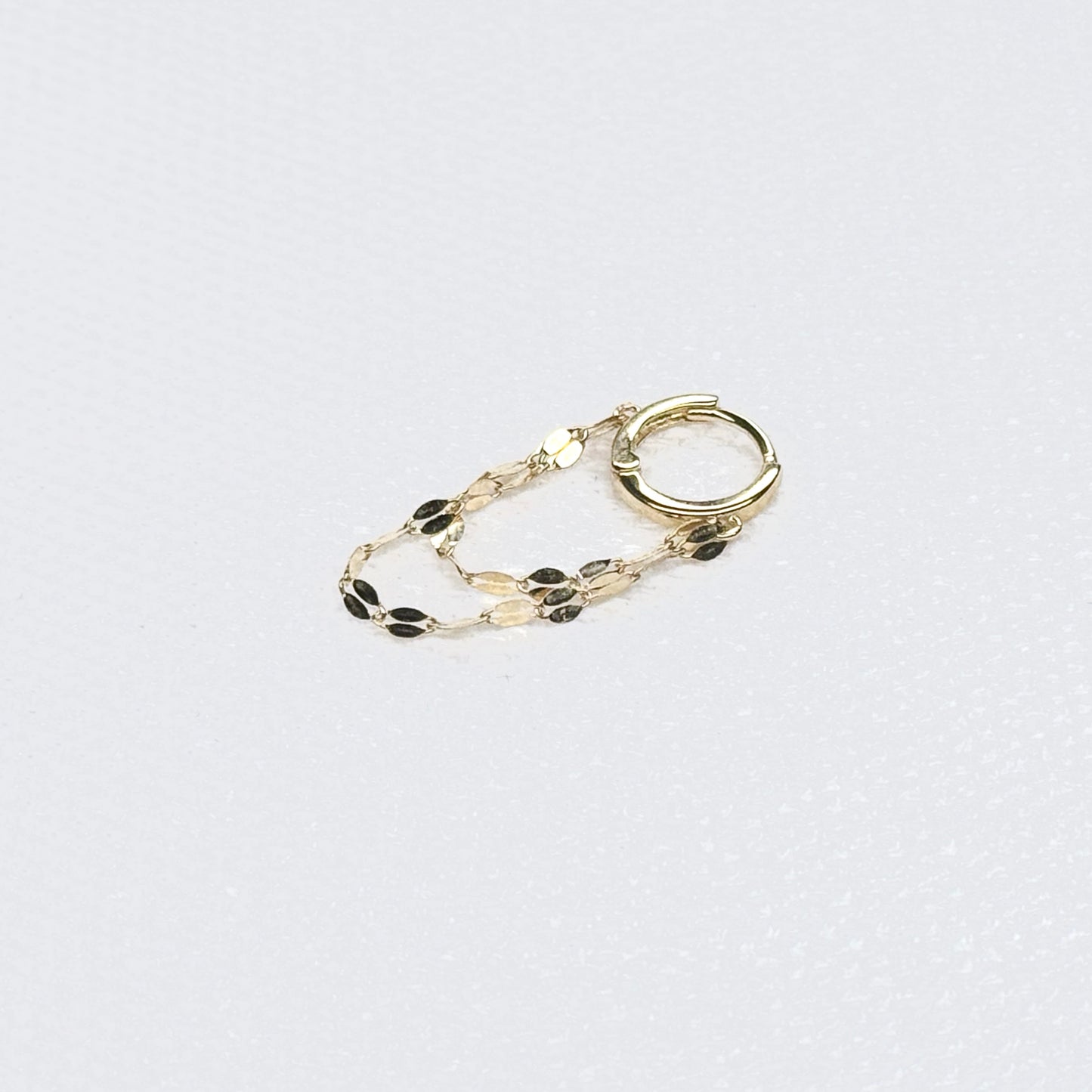 10K Double Chain Huggie Single Piece