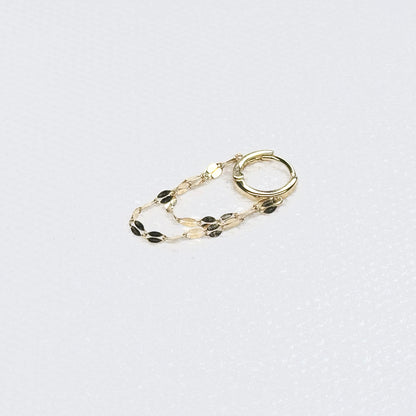 10K Double Chain Huggie Single Piece