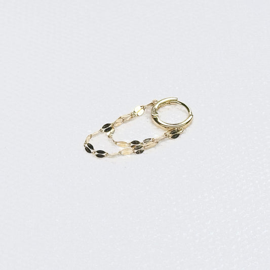 10K Double Chain Huggie Single Piece