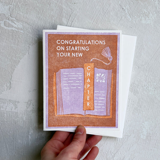 'Congratulations on Starting Your New Chapter' Card