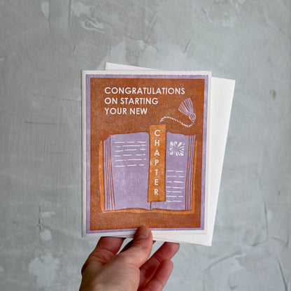 'Congratulations on Starting Your New Chapter' Card