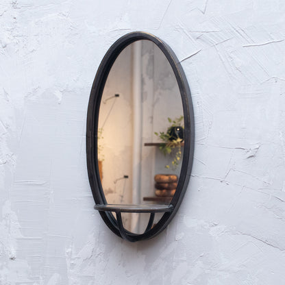 Oval Mirror with Shelf