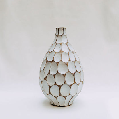 Carved Creme Vases