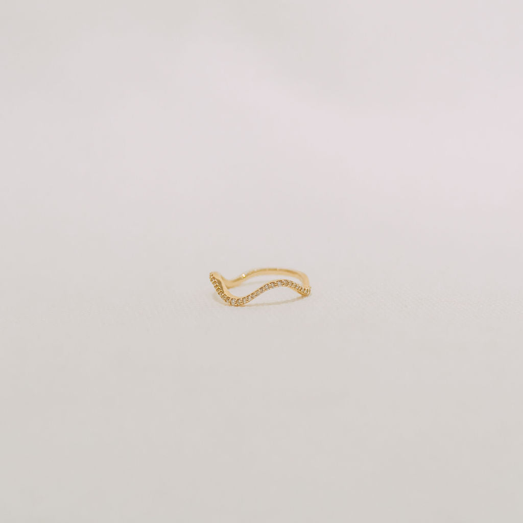 10K Curve Pave Ring