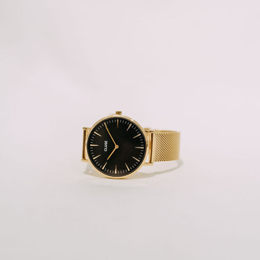 Black + Gold Minuit Large Watch