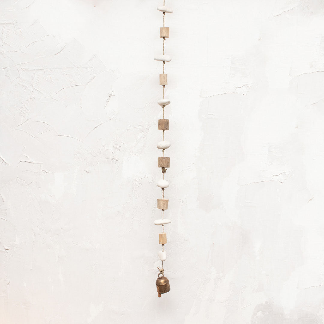 Iyla Wood + Stone Hanging Bell